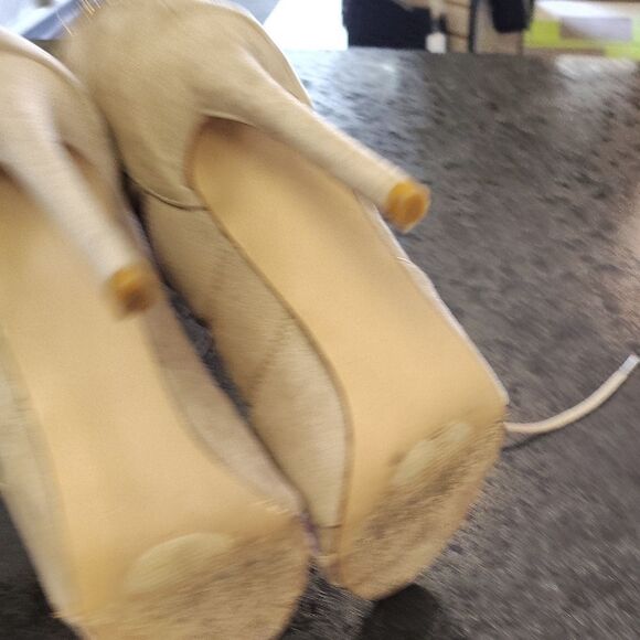 Madden Girl Cream Strappy Lace-Up Heels - Picture 5 of 5